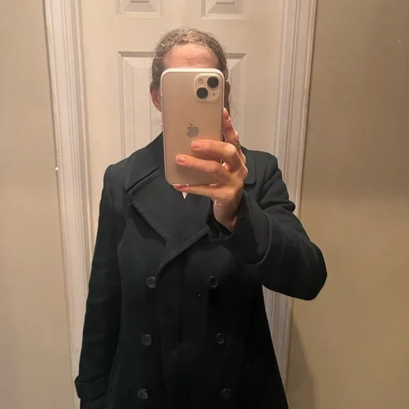 NWT green jacket from Forever 21 double breasted with pockets and inside button - Picture 2 of 6